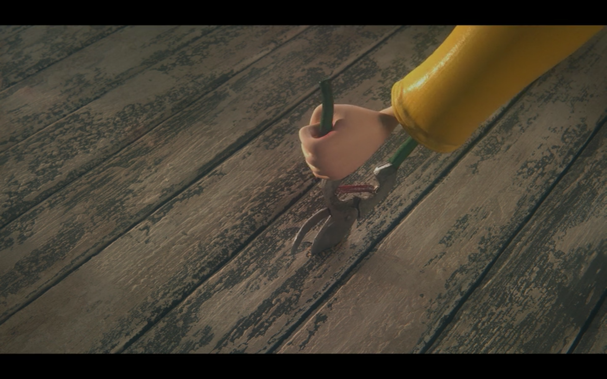 a closeup shot of pliers in Coraline