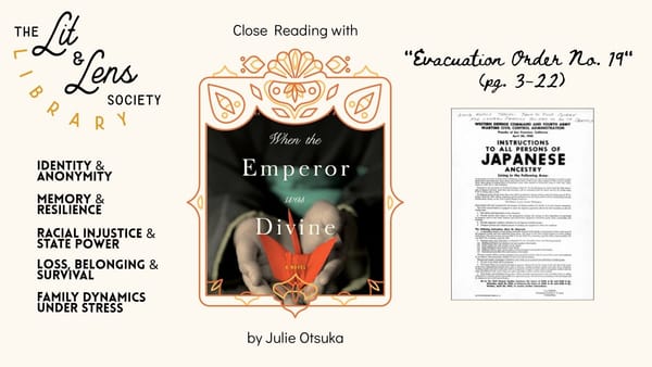 When the Emperor Was Divine Chapter 1 Close Reading Questions